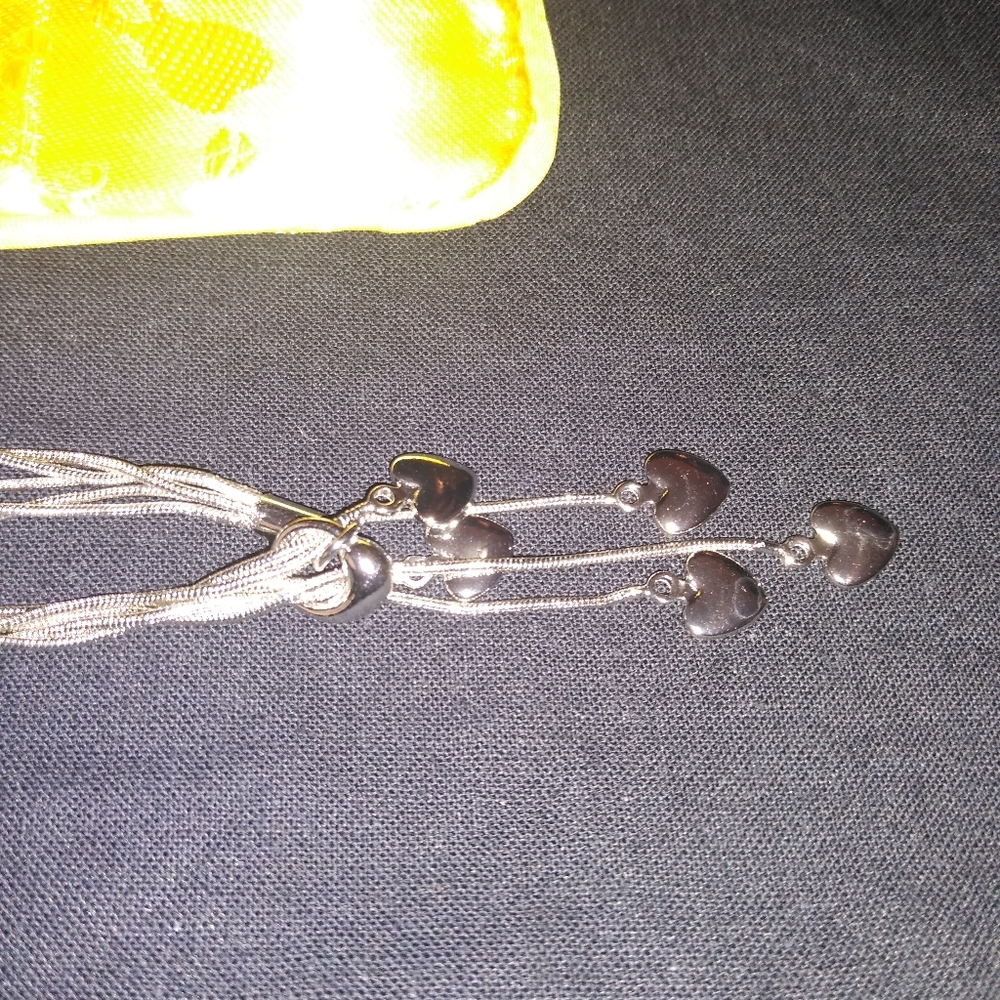 18K white gold plated heart bracelet